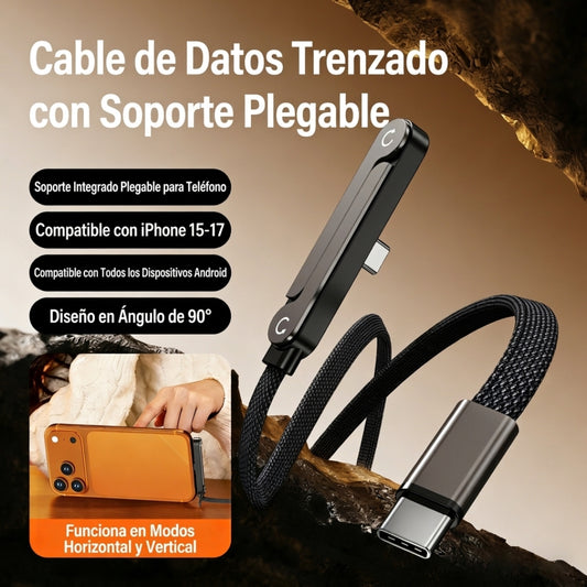 Cable 240W Carga Rápida Tipo C con Soporte