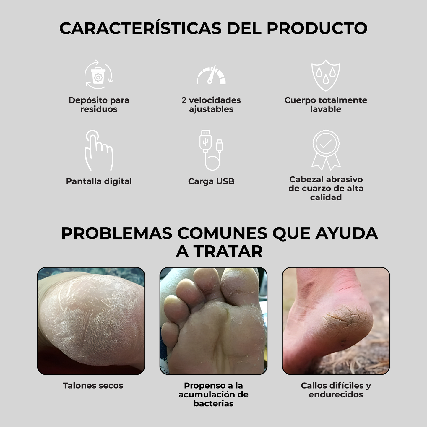 Kit Eléctrico Removedor de Callos para Pies